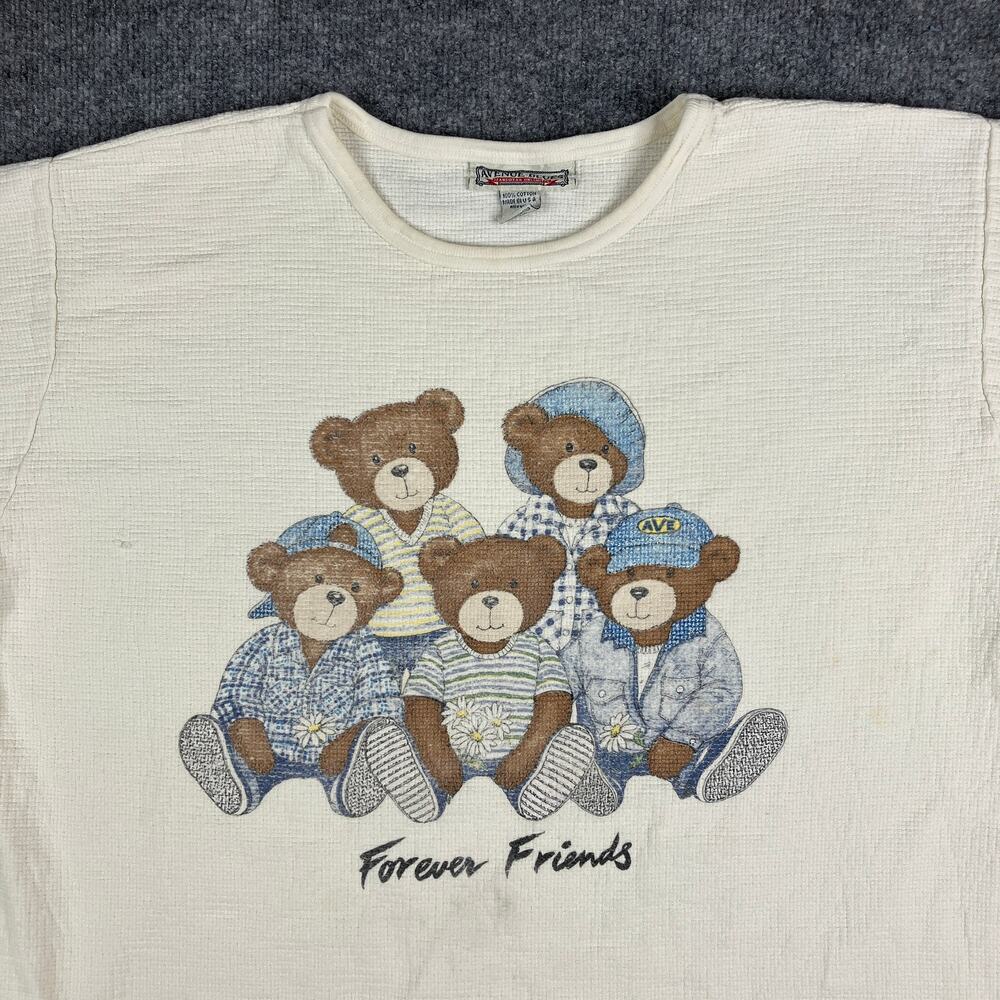 Avenue Blues T-Shirt‎ Womens 18/20 Cream Forever Friends Bears Graphic Vintage